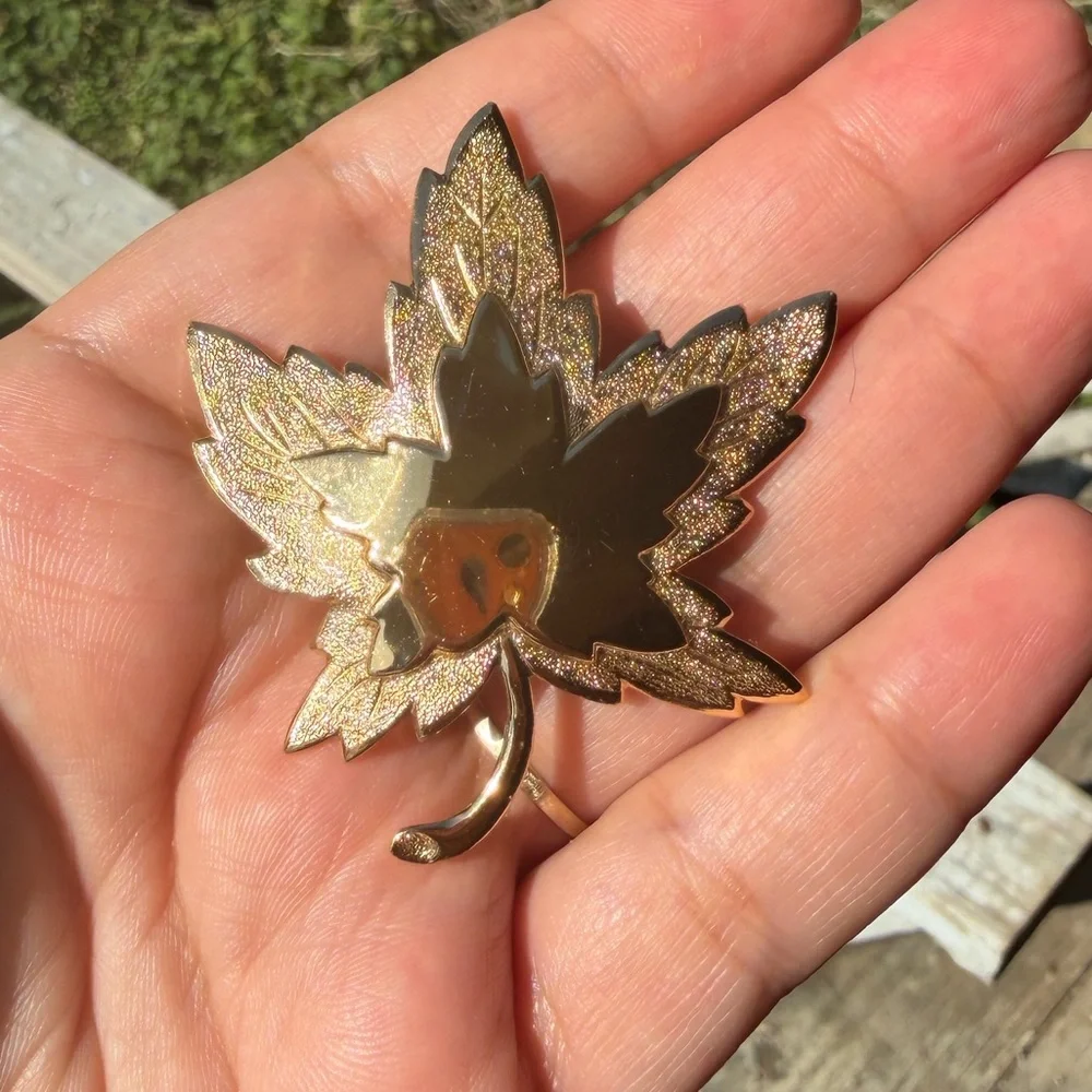 Vintage Monet Gold Maple Leaf Brooch